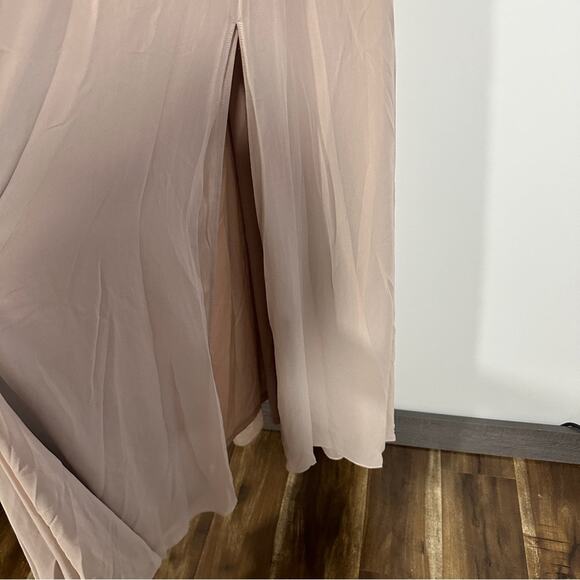 Birdy Grey Size S NWT Taupe Gwennie Dress Wedding Bridesmaid Chiffon Ruffle - Picture 7 of 8